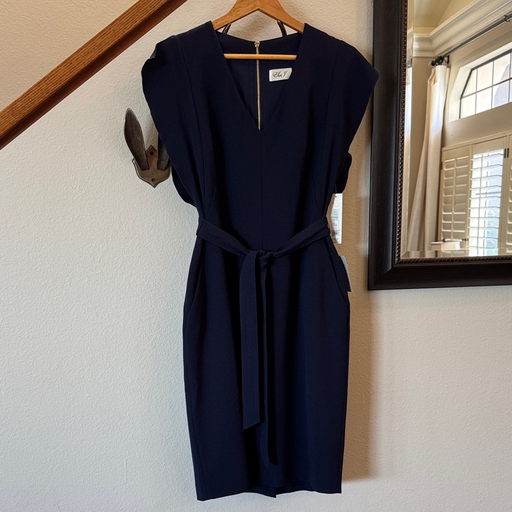 Eliza J Classic Navy Midi Dress - Picture 2 of 7